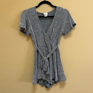 Caution to the Wind Striped Romper